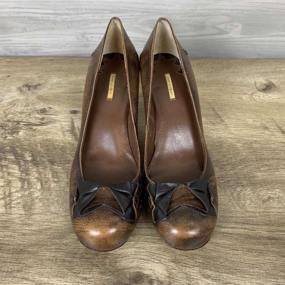 LAST CHANCE!!!! Max Studio | Brown Leather Distressed Bow Pumps